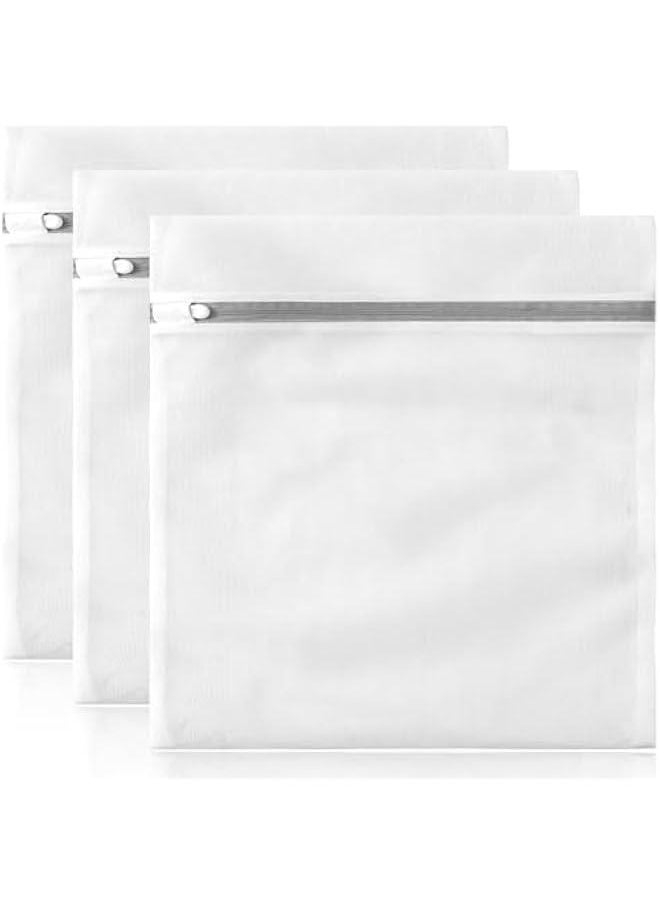 HOOKOR Mesh Laundry Bags for Delicates with Non Rust Zipper- White Laundry Bags Mesh Wash Bags, Easy Fit Bra, Sock,Lingerie,Sneaker,Baby Laundry for Washing Machine Travel Storage (3 Pack)  - Image 1