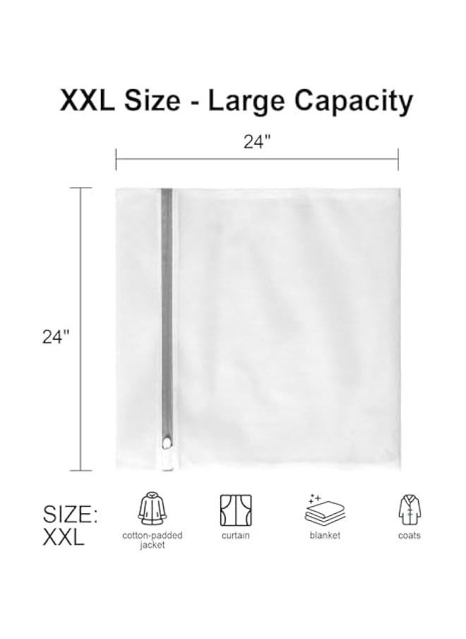 HOOKOR Mesh Laundry Bags for Delicates with Non Rust Zipper- White Laundry Bags Mesh Wash Bags, Easy Fit Bra, Sock,Lingerie,Sneaker,Baby Laundry for Washing Machine Travel Storage (3 Pack)  - Image 2