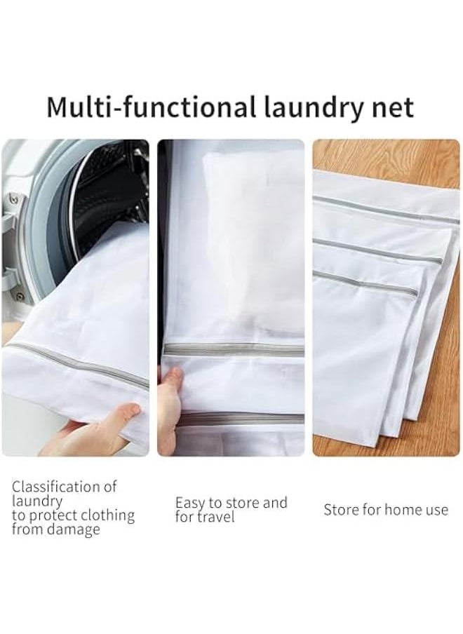 HOOKOR Mesh Laundry Bags for Delicates with Non Rust Zipper- White Laundry Bags Mesh Wash Bags, Easy Fit Bra, Sock,Lingerie,Sneaker,Baby Laundry for Washing Machine Travel Storage (3 Pack)  - Image 3