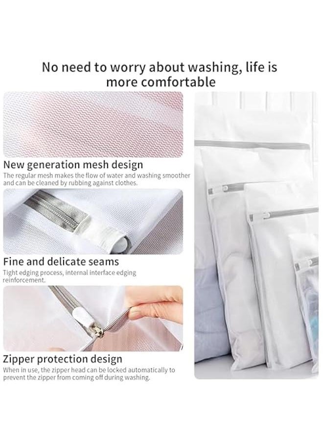 HOOKOR Mesh Laundry Bags for Delicates with Non Rust Zipper- White Laundry Bags Mesh Wash Bags, Easy Fit Bra, Sock,Lingerie,Sneaker,Baby Laundry for Washing Machine Travel Storage (3 Pack)  - Image 4