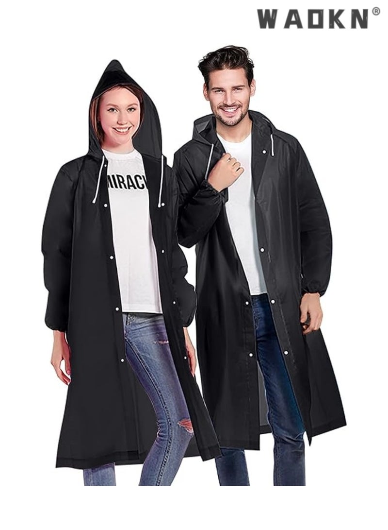 دبليو أيه أو كي أن البونشو المطر للبالغين ، معطف المطر الخفيف الوزن والمحمول القابل لإعادة الاستخدام للرجال والنساء ، مع غطاء السحب وأكفاد المعصم المرنة لتحسين الراحة والحماية - Image 1