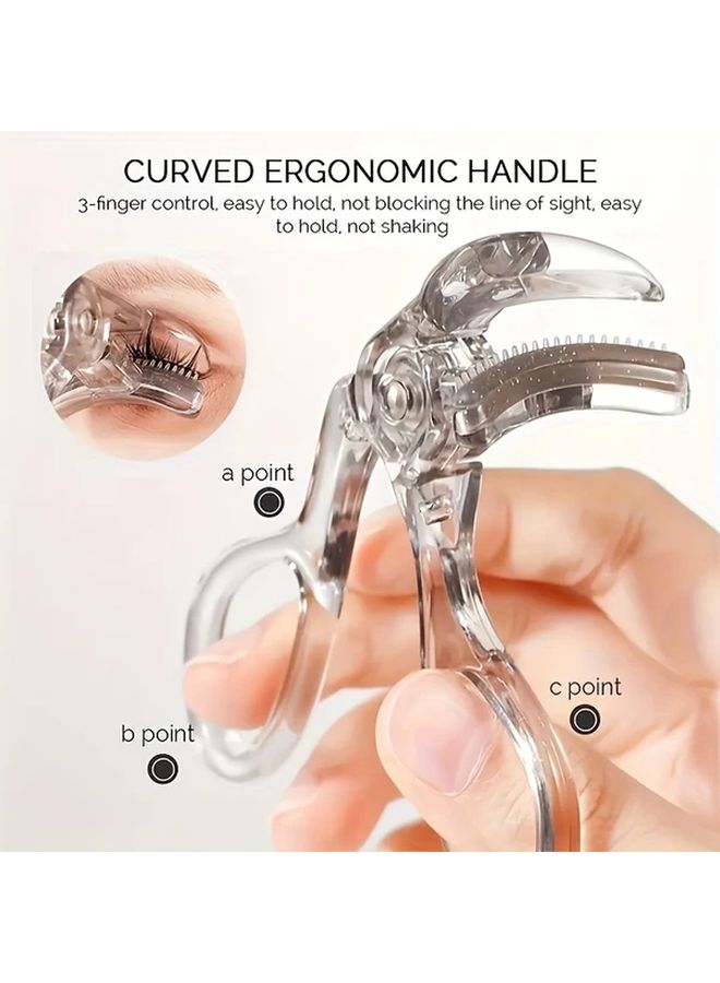 Transparent Portable Wide Angle Eyelash Curler with Built in Comb for All Eye Shapes - Image 2