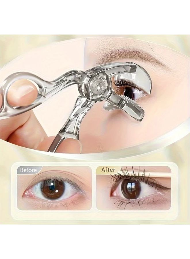 Transparent Portable Wide Angle Eyelash Curler with Built in Comb for All Eye Shapes - Image 4