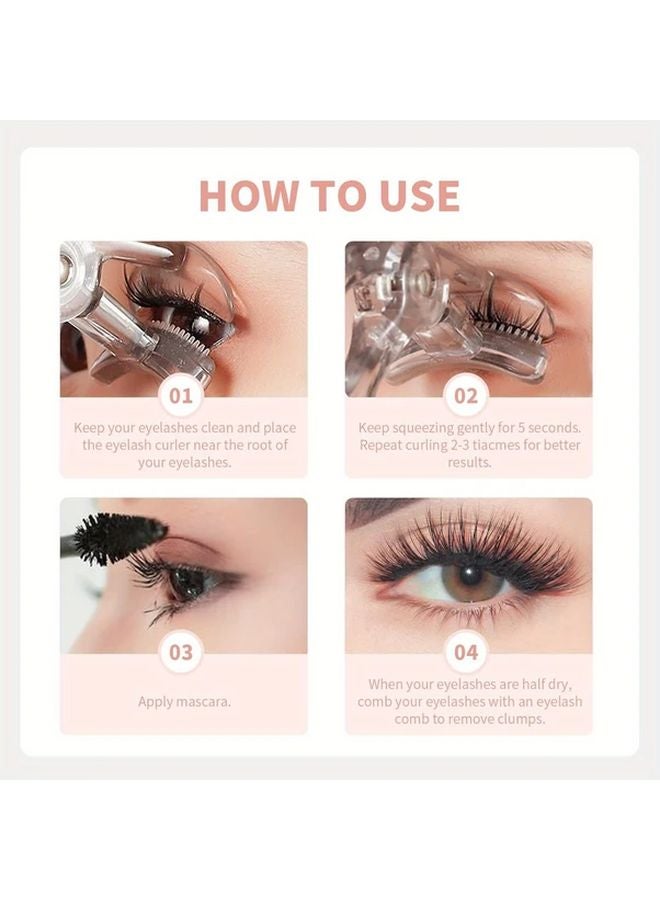 Transparent Portable Wide Angle Eyelash Curler with Built in Comb for All Eye Shapes - Image 5