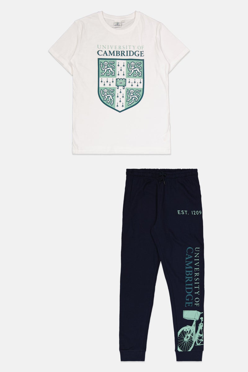 Kids Boy 2 Pcs Graphic Printed Pajama Set, White