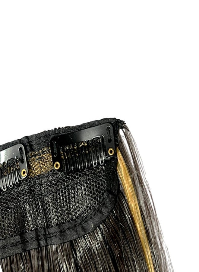 VIVIAN Synthetic Hair Highlight Halo Extensions 5 Clips Based 24 inch Straight for Women and Girls Golden Highlight Multicolor Pack Of 1pcs - Image 5