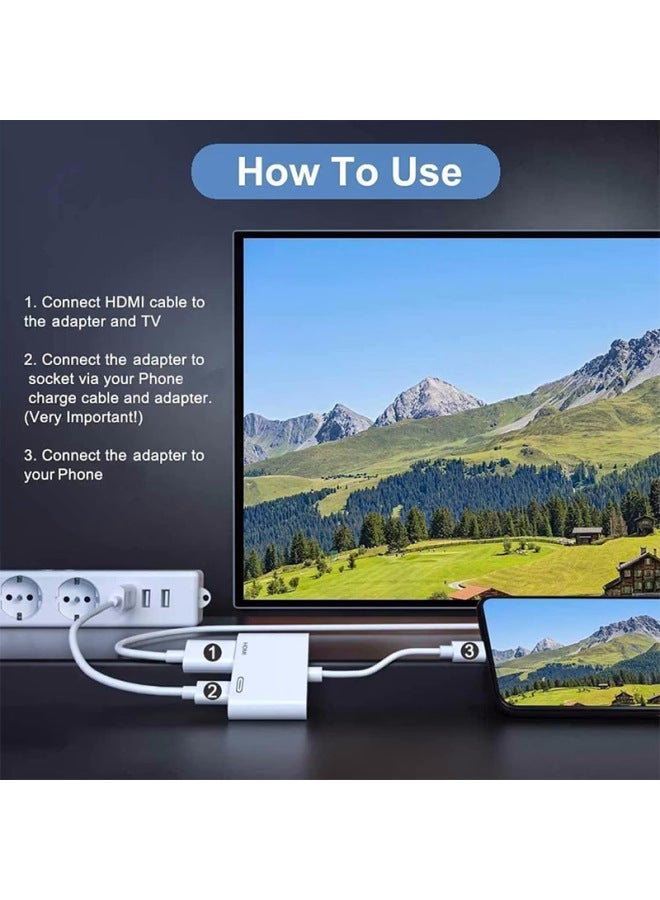 كابل Lightning إلى HDMI عالي الدقة لتحويل الهاتف المحمول إلى تلفزيون عالي الدقة - اللون: مزود الطاقة (لا حاجة للثقة) - Image 2