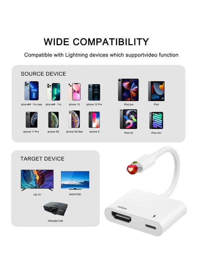 كابل Lightning إلى HDMI عالي الدقة لتحويل الهاتف المحمول إلى تلفزيون عالي الدقة - اللون: مزود الطاقة (لا حاجة للثقة) - Image 4