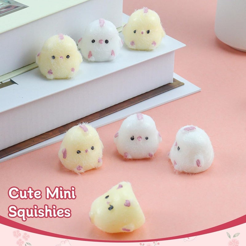 Moonmen 50pcs Random Mochi Squishy Toys, Kawaii Squishies Party Favors for Kids for Classroom Birthday Xmas Gifts Goodie Bag Mini Animals Mochi Squishy Stress Relief Sensory Toy (10 pcs Mini Squishies Chick) - Image 3