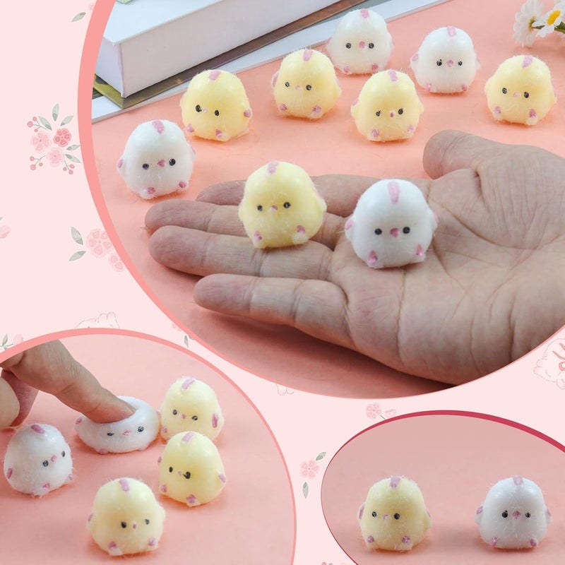 Moonmen 50pcs Random Mochi Squishy Toys, Kawaii Squishies Party Favors for Kids for Classroom Birthday Xmas Gifts Goodie Bag Mini Animals Mochi Squishy Stress Relief Sensory Toy (10 pcs Mini Squishies Chick) - Image 5