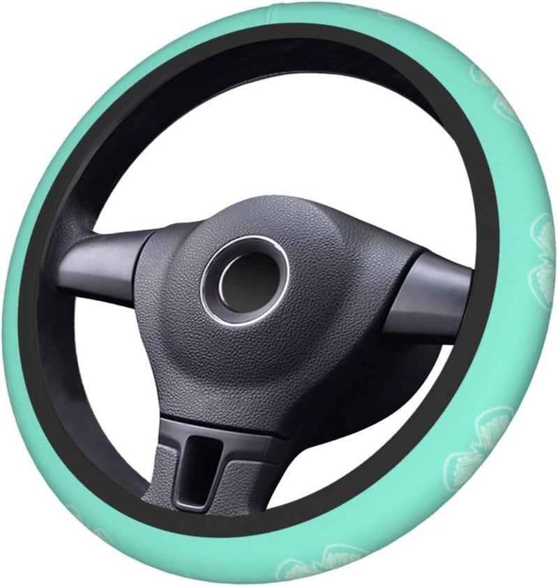 Car Steering Wheel Cover for Women Men, Non-Slip Breathable Steering Wheel, Glowing Butterfly Mint Green Steering Wheel Protector, Car Accessories - Image 3