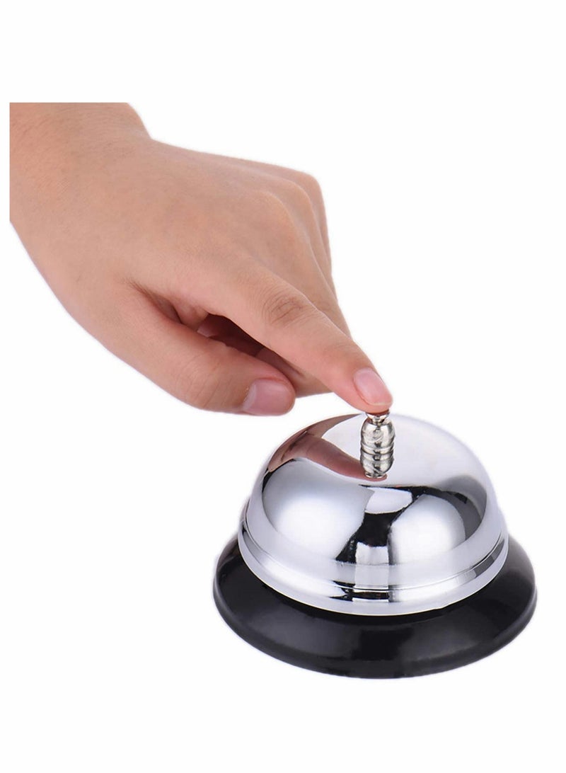 Luckam Reception Call Bell, Service Bell with Metal Anti-Rust Construction, Chrome Finish, Ringing, Durable, Desk Bell for Schools, Restaurants, Reception Areas, Hospitals, Warehouses, 2 Packs - Image 3