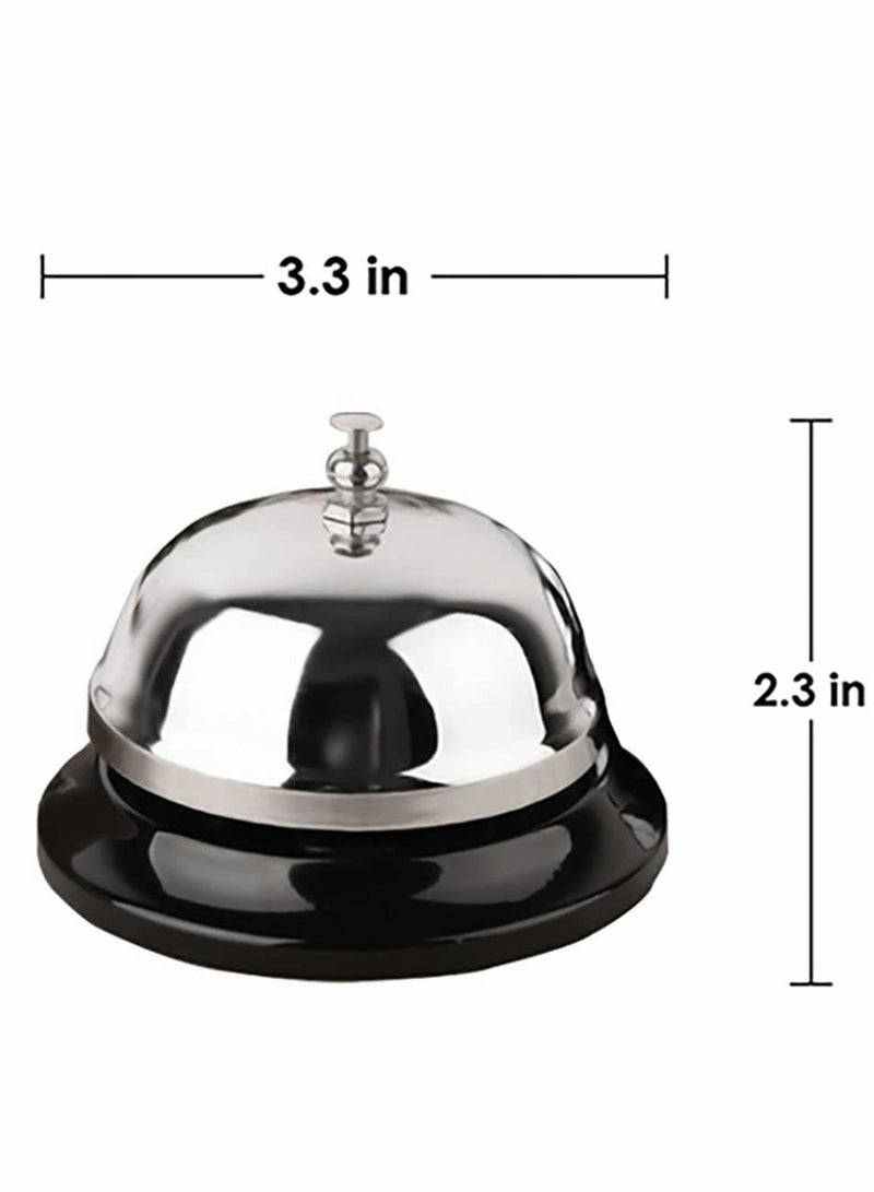 Luckam Reception Call Bell, Service Bell with Metal Anti-Rust Construction, Chrome Finish, Ringing, Durable, Desk Bell for Schools, Restaurants, Reception Areas, Hospitals, Warehouses, 2 Packs - Image 4