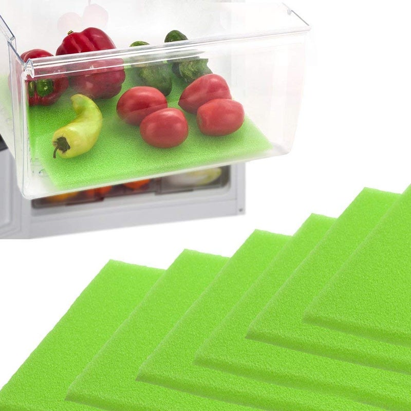 Dualplex Refrigerator Liners Produce Saver Fridge Bin Liners 13x105 Refrigerator Drawer Liners Fridge Shelf Mats Fresh Fruit Veggie Life Extender Shelf Liner Reusable Washable Cuttable 6 Pack