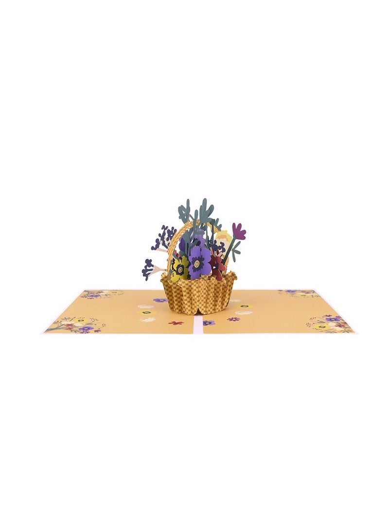 Generic Pop-up card Happy Birthday Invitation bouquet greeting card 