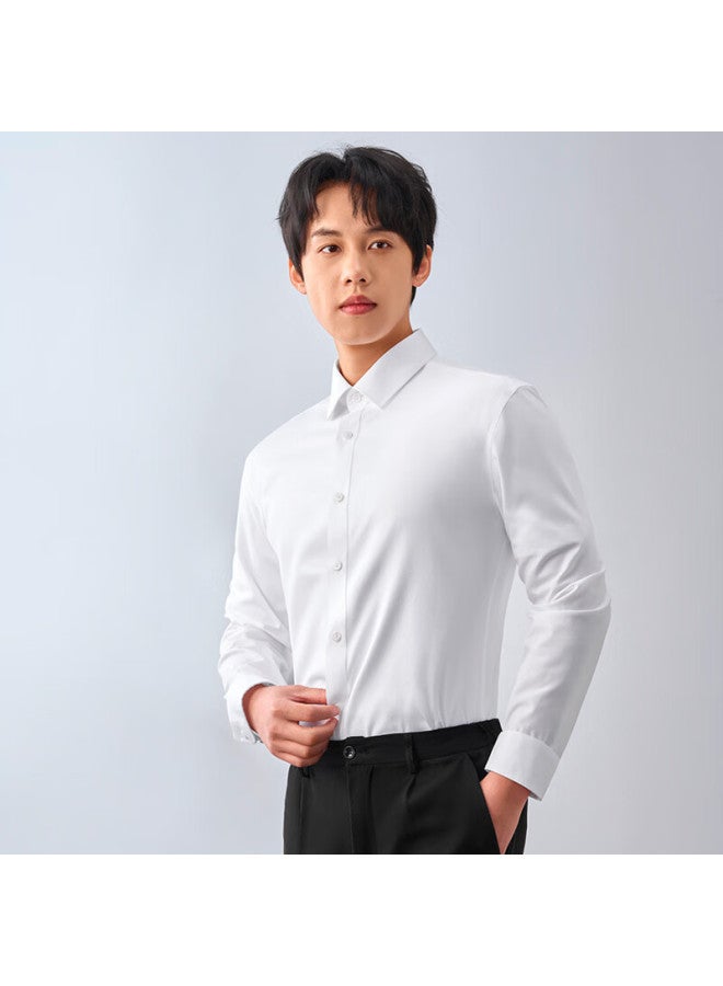 One's Member One's Member 200-count Xinjiang Long-staple Cotton 5a Antibacterial Wrinkle-free Men's Long-sleeve Shirt, Blue, Size 40  - Image 3