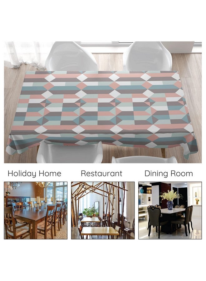 Encasa XO Printed Cotton Table Cloth (6 ft Long) for 4 to 6 Seater Large Dining Table - Aspect - Heavy Twill Fabric Mercerised, Washable, Rectangular for Home, Hotel, Restaurant & Banquet - Image 3