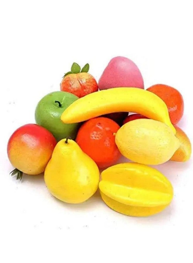 Improvhome Artificial 12 Multi Colours Fruits | 12 Kinds of Artificial Fruits Pack, Fake Fruits for Home Decor, Simulation Fruit Set | Fruit for Home Decoration (Pack of 10 Fruits) - Image 1
