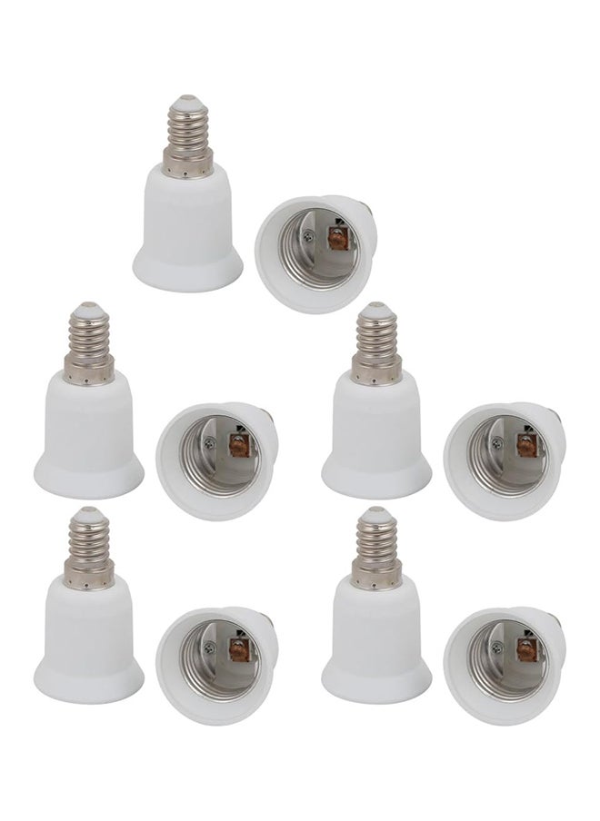 sourcingmap 10 Piece E14 To E27 Extender Adapter Converter Lamp Bulb Socket Holder White 