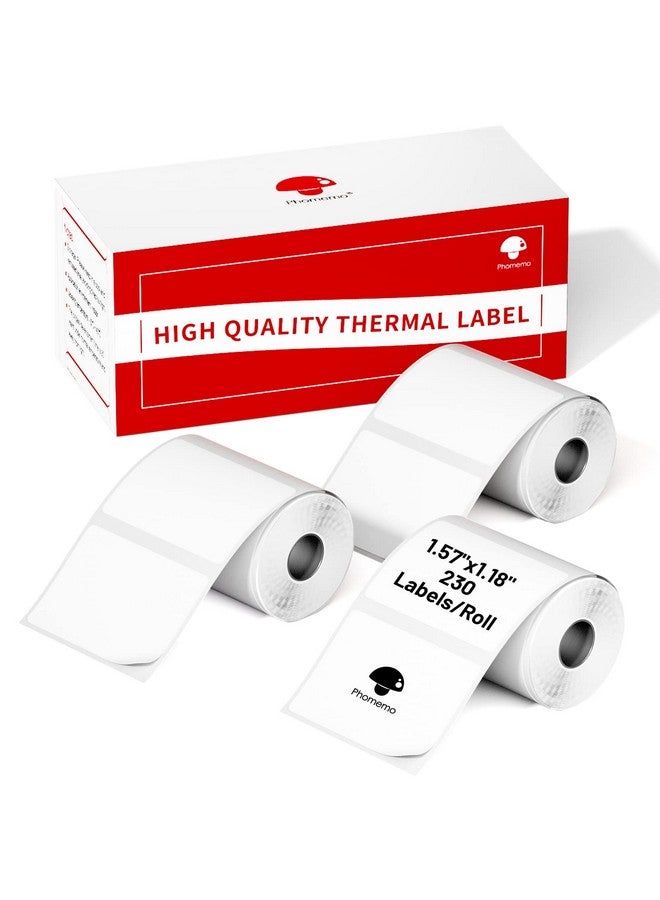 فوميمو ملصقات - 3 لفات ملصقات حرارية M110/M220/M221/M120/M200 مقاس 1.57 بوصة × 1.18 بوصة (40 × 30 مم)، ملصقات M110 متعددة الأغراض مربعة ذاتية اللصق، 230 ملصق/لفة - Image 1