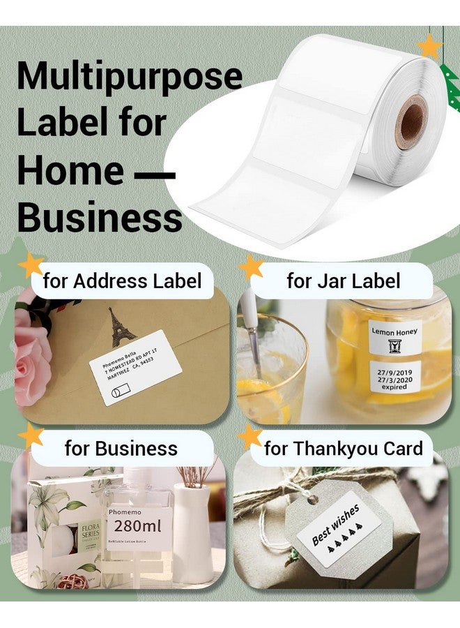 فوميمو ملصقات - 3 لفات ملصقات حرارية M110/M220/M221/M120/M200 مقاس 1.57 بوصة × 1.18 بوصة (40 × 30 مم)، ملصقات M110 متعددة الأغراض مربعة ذاتية اللصق، 230 ملصق/لفة - Image 5