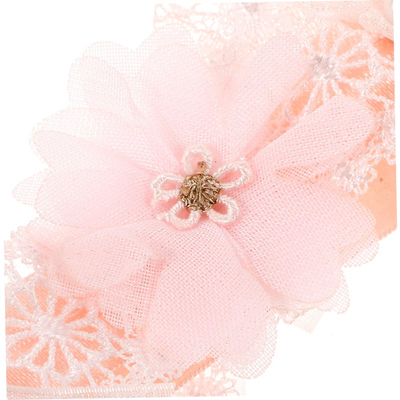 Lace Flower Headband For Newborn Girls Pink For Baby Shower And Birthday Celebrations - Image 4
