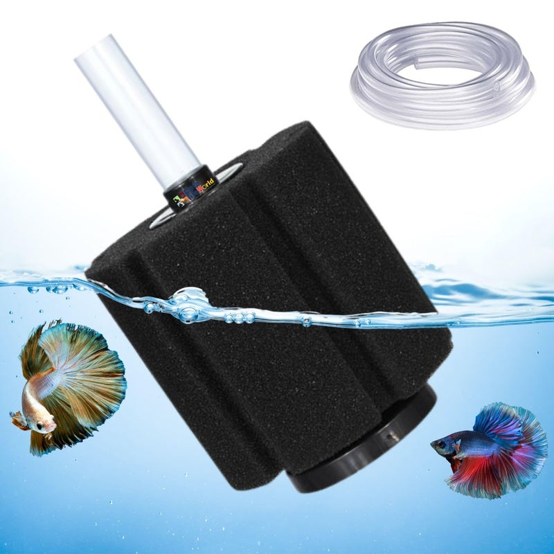 VAYINATO فلتر إسفنجي بيولوجي فائق (380) لحوض السمك مع خرطوم هواء بطول 2 متر مجانًا | مناسب للأجهزة العذبة والمالحة (مضخة الهواء غير مشمولة) من بيتزلايف وورلد - Image 1