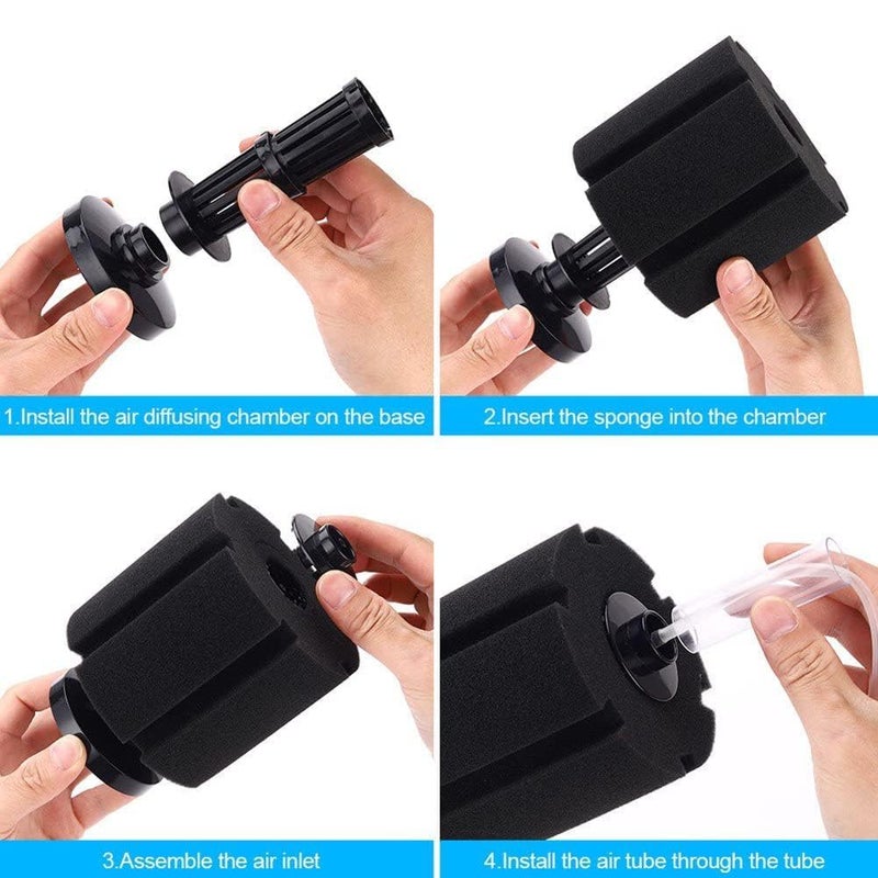 VAYINATO فلتر إسفنجي بيولوجي فائق (380) لحوض السمك مع خرطوم هواء بطول 2 متر مجانًا | مناسب للأجهزة العذبة والمالحة (مضخة الهواء غير مشمولة) من بيتزلايف وورلد - Image 3