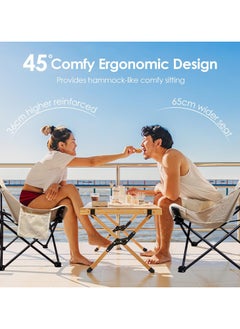 CityRiya-Long 2 Pack Camping Chairs Outdoor Camping Beach Chair Lightweight Gravity Lounge Chair Reclining Patio Chairs Folding Recliner Portable Camping Chair for Beach, Hiking, Picnics  - Image 2