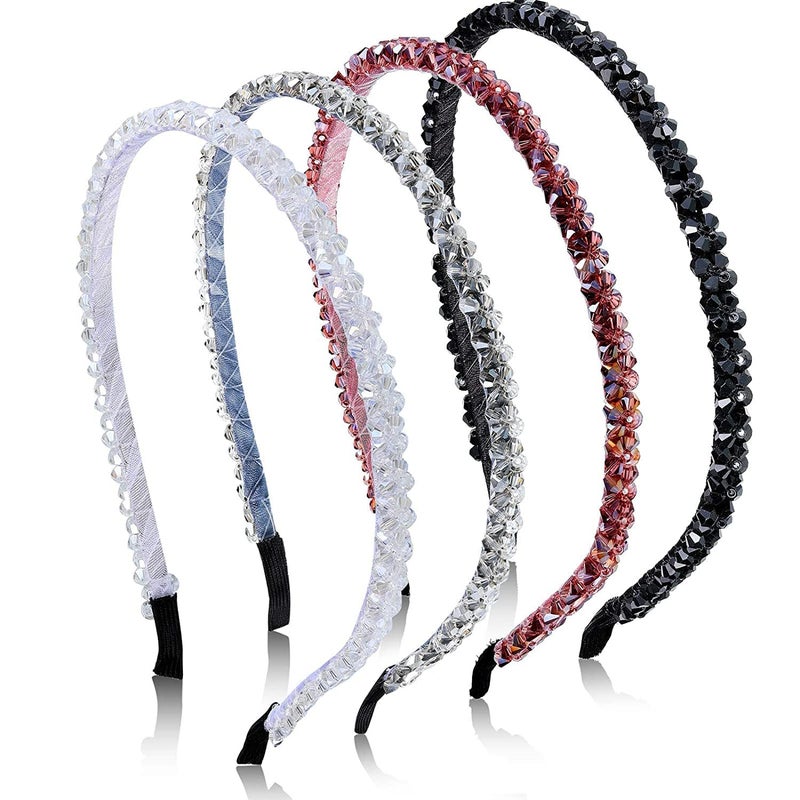 BAOER 4PC Crystal Rhinestone Headbands Shiny NonSlip Beaded Hairband Bling Bling Hair Bands Hair Accessories Hair Decoration - Image 1