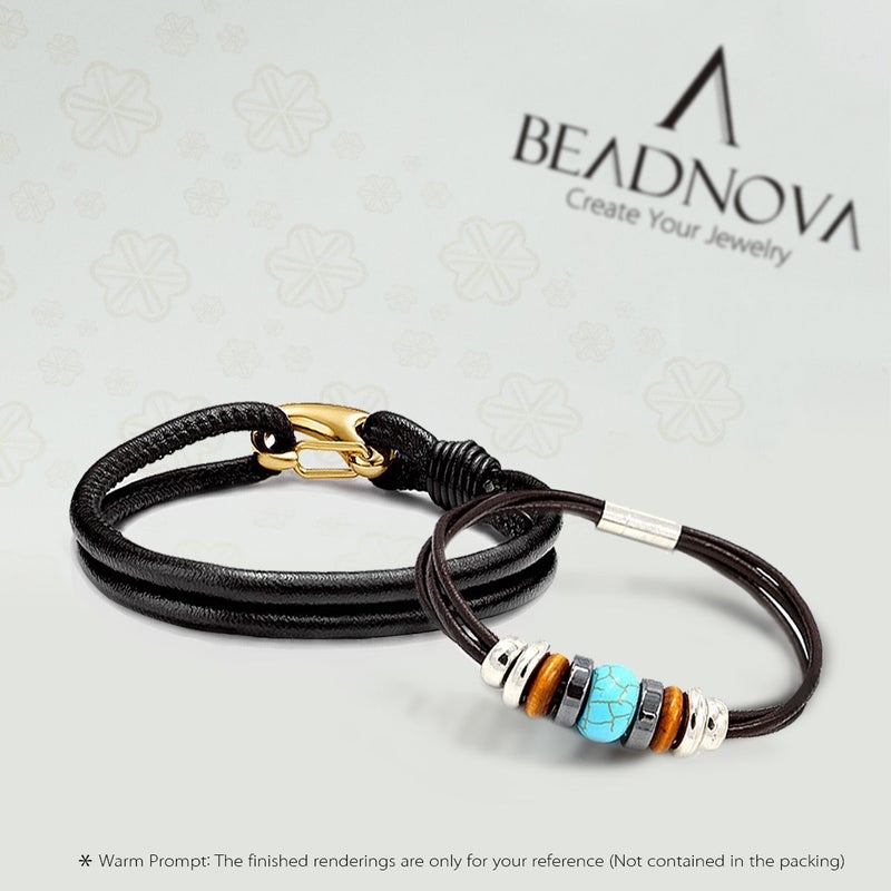 BEADNOVA Genuine Round Leather Cord Black Leather Strips for Jewelry Making Bracelet Necklace Beading (11 Yards,1.5mm) - Image 5