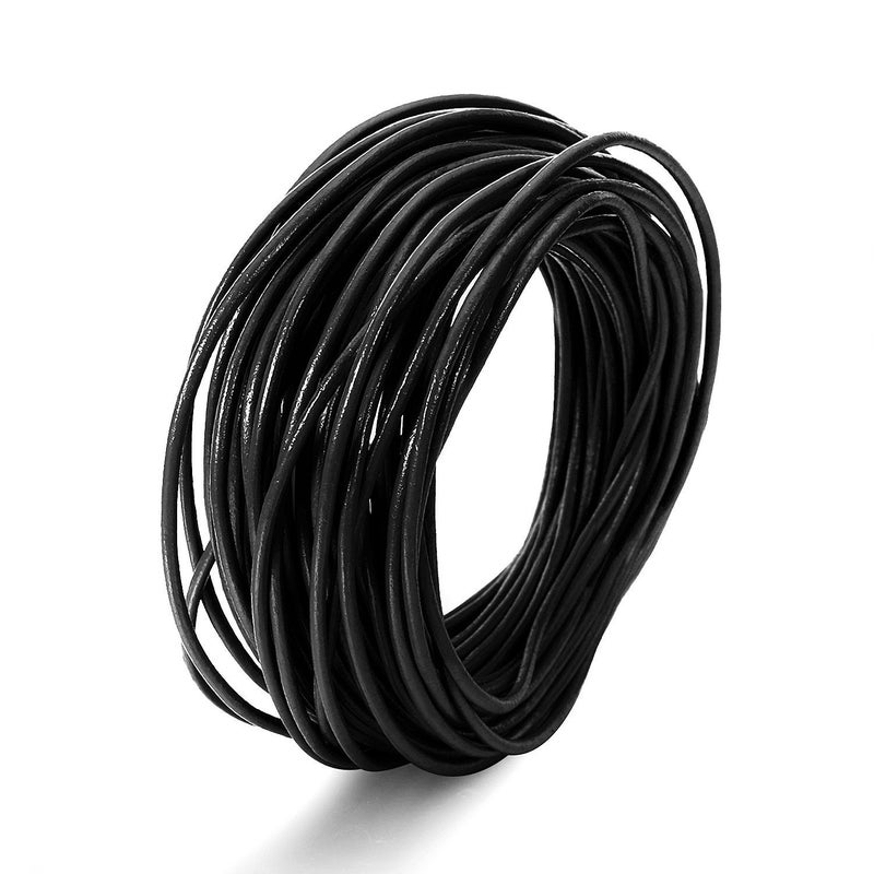 BEADNOVA Genuine Round Leather Cord Black Leather Strips for Jewelry Making Bracelet Necklace Beading (11 Yards,1.5mm) - Image 3