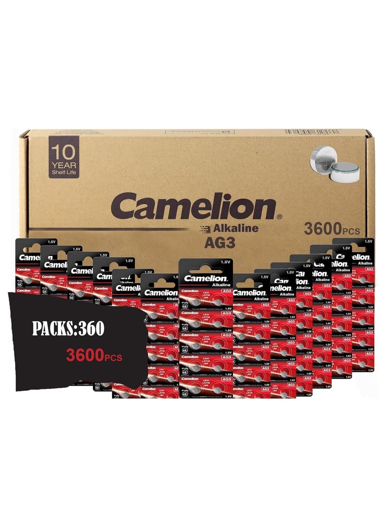 Camelion Camelion AG3/LR41/LR736/392, Alkaline Button Cell Batteries Pack of 10 360 Packs - Image 1