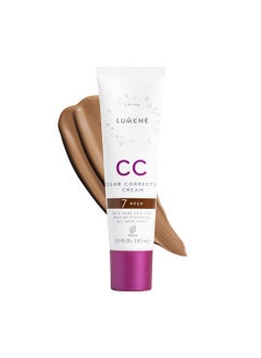 Lumene Lumene Color Correcting CC Cream - Lightweight Foundation - Medium Coverage - Redness Reducing Face Makeup for a Glowing Complexion - Vegan Formula + Suitable for All Skin Types - Deep (1 fl oz) 