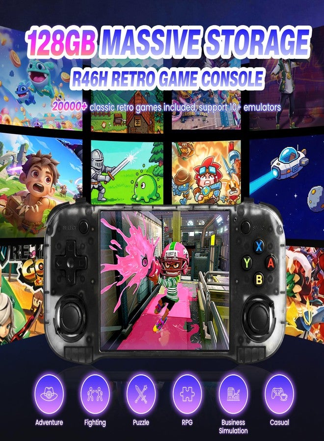 Sunnymark R46H Retro Handheld Game Console, Portable Gaming Console with 20,000+ Classic Games, 4.2” IPS Screen, Linux Handheld Emulator, 128GB TF Card, WiFi Multiplayer for Travel & Gifts(Black) - Image 2