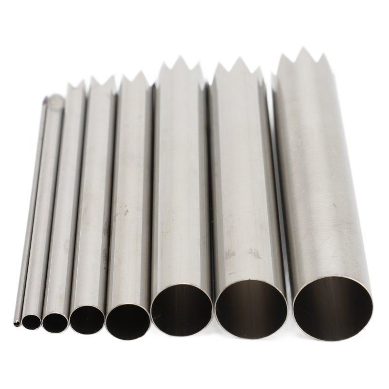 8Pcs Serrated Clay Hole Cutter Stainless Steel Multifunctional Pottery Circle Cutter for Punching Scraping - Image 3