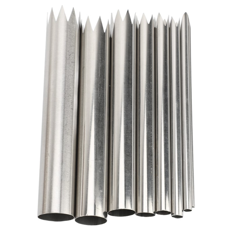 8Pcs Serrated Clay Hole Cutter Stainless Steel Multifunctional Pottery Circle Cutter for Punching Scraping - Image 1