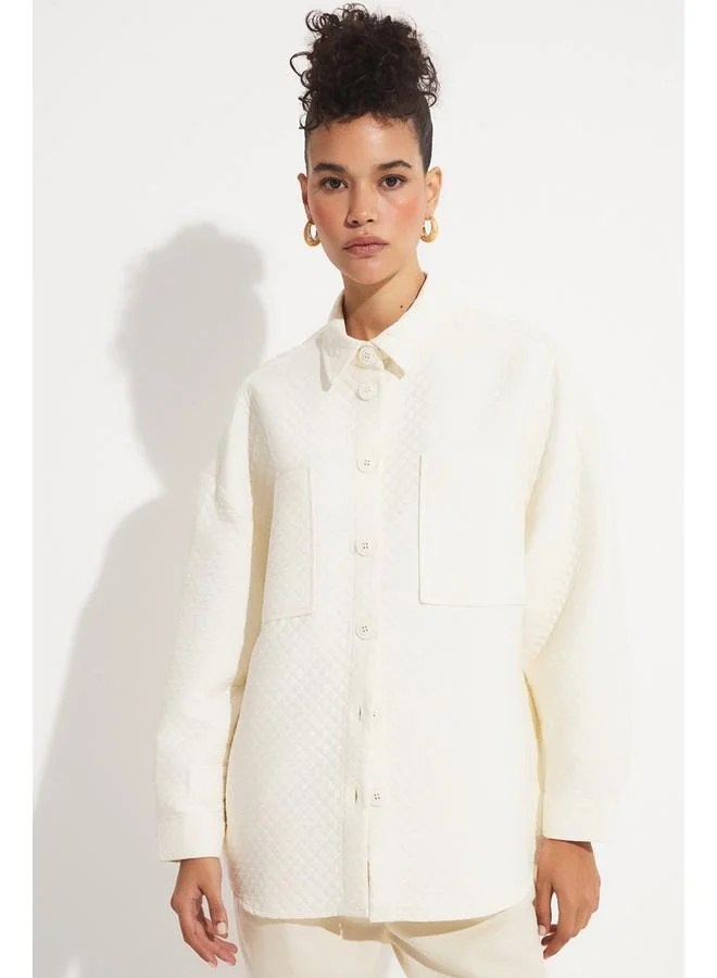 JUNE June Exclusive Quilted Jacket Ecru