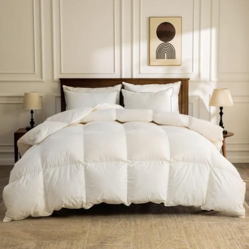 keyiBio-Based Down-Like Microfiber Duvet, Lightweight Summer Duvet Made of 150gsm, Oeko-Tex and GRS Certified Quilted Duvet,,White - Image 1