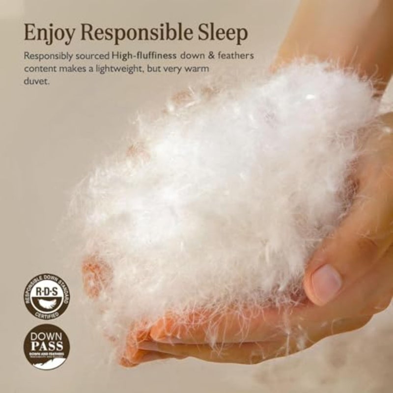 keyiBio-Based Down-Like Microfiber Duvet, Lightweight Summer Duvet Made of 150gsm, Oeko-Tex and GRS Certified Quilted Duvet,,White - Image 4