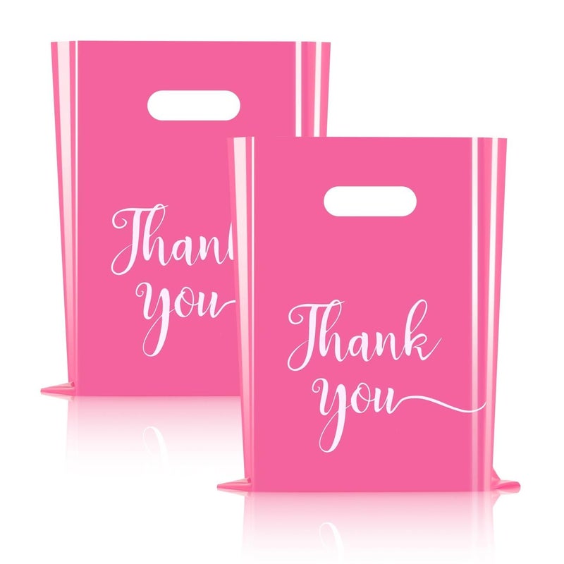 Cupplation Pink Thank You Merchandise Bags Large 9x12 inches,100 Pack, Retail Plastic Shopping Merchandise Gift Bags Tear Resistant Strong Durable Anti Stretch, 100% Recyclable (100) - Image 1