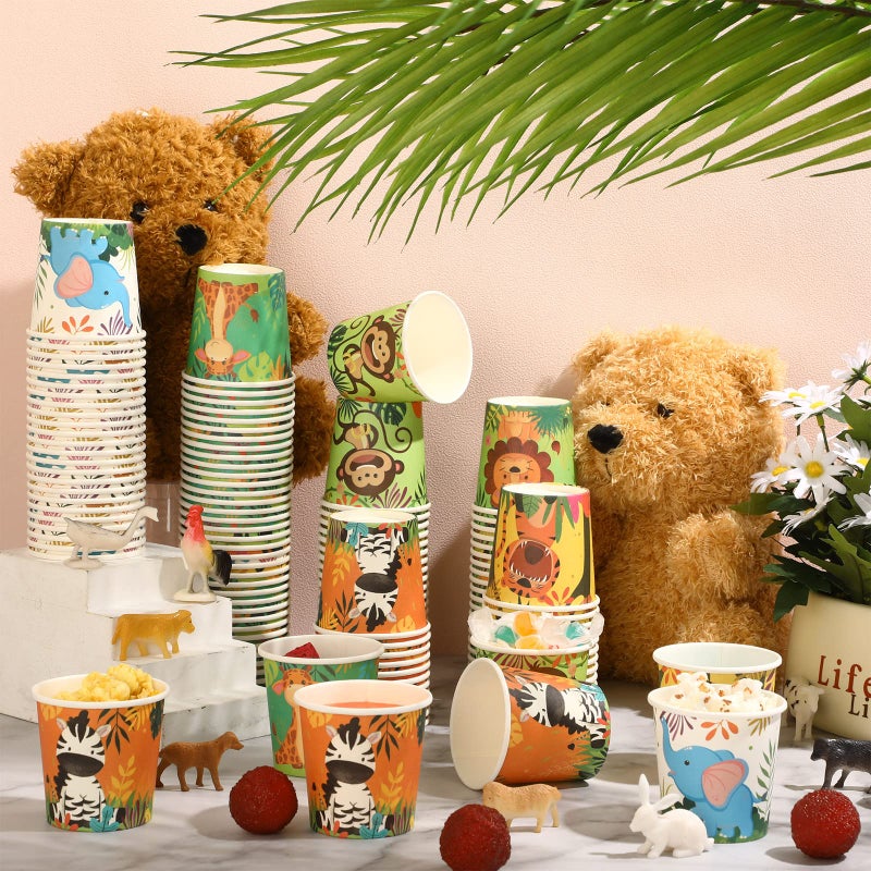 Amyhill Amyhill 300 Pack 5 oz Cups for Kids Animals Paper Cups Disposable Cups Small Bathroom Cups Mini Mouthwash Cup Bulk for Christmas Party  Picnic(Animal) - Image 3