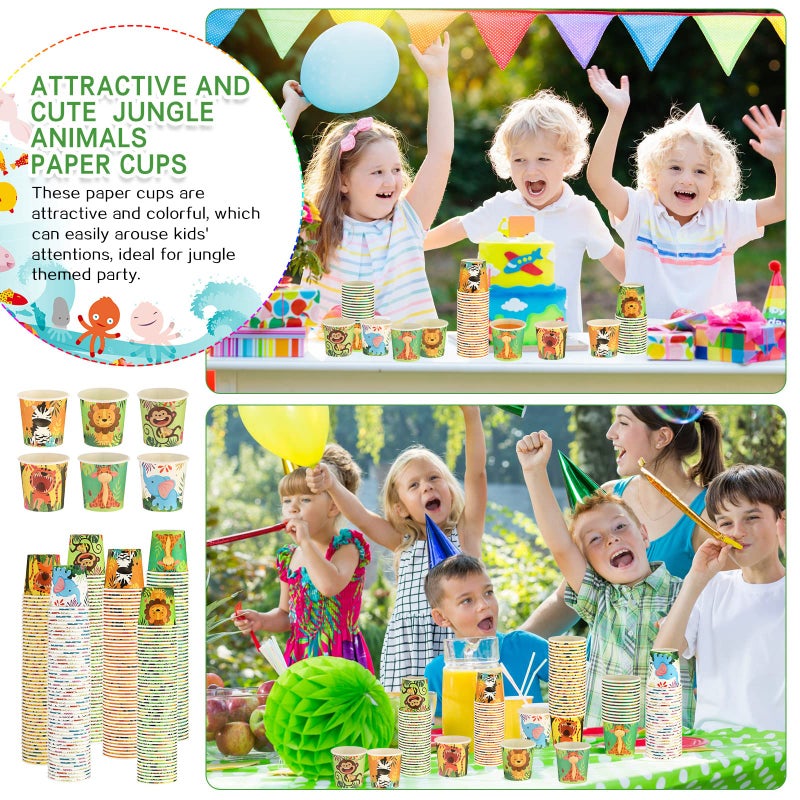 Amyhill Amyhill 300 Pack 5 oz Cups for Kids Animals Paper Cups Disposable Cups Small Bathroom Cups Mini Mouthwash Cup Bulk for Christmas Party  Picnic(Animal) - Image 4