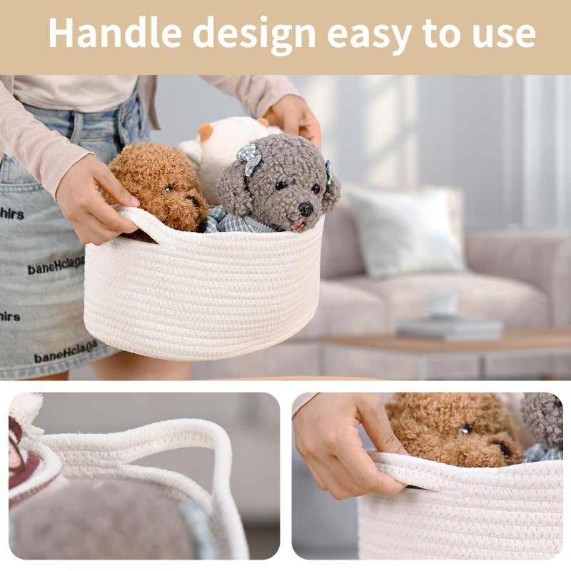 Happyiren Cute Woven Storage Basket with Handle, Baskets for Gifts Empty, Gift Baskets for Valentines Day Birthday Baby Shower Raffle Burr Fundraiser, Decorative Organizer Box for Spring Home Refresh - Image 4