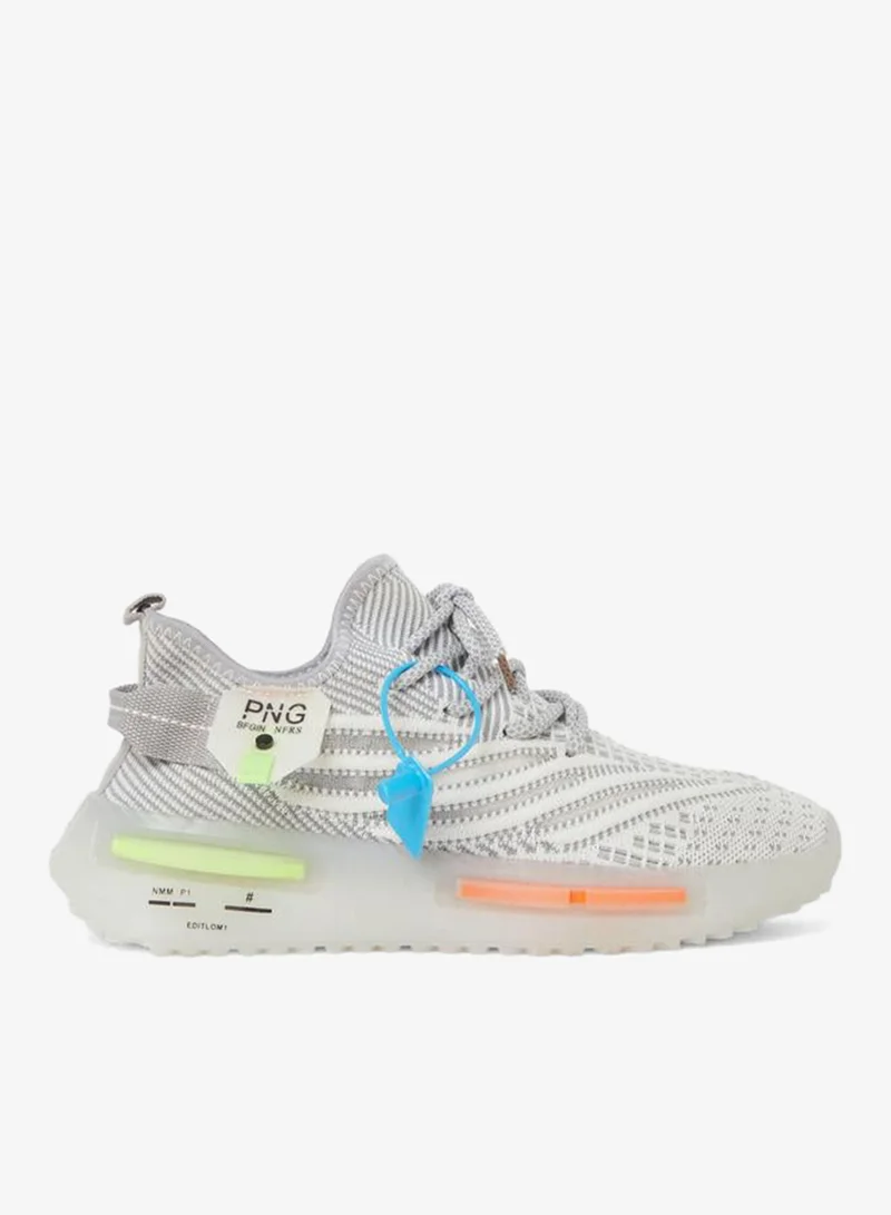 Styli Textured Knit Lace Up Sneakers