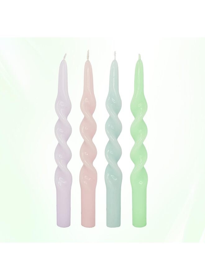 4 شموع حلزونية مدببة للمنزل، وحفلات الزفاف، وأعياد الميلاد، وديكور المنزل، وهدايا أعياد الميلاد، طولها 10 بوصات (ألوان زاهية) - Image 4
