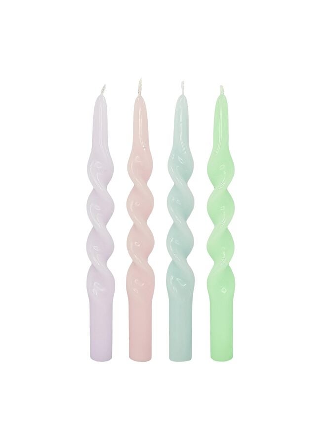 4 شموع حلزونية مدببة للمنزل، وحفلات الزفاف، وأعياد الميلاد، وديكور المنزل، وهدايا أعياد الميلاد، طولها 10 بوصات (ألوان زاهية) - Image 3