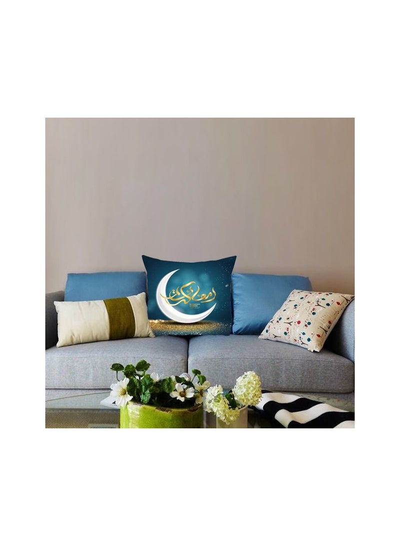 1-Piece Eid Mubarak Throw Pillow Covers,Cushion Case Ramadan Decor Mosque Decorative,Pillowcase for Home Islamic Muslim Party Decor,Size 45x45 - Image 4
