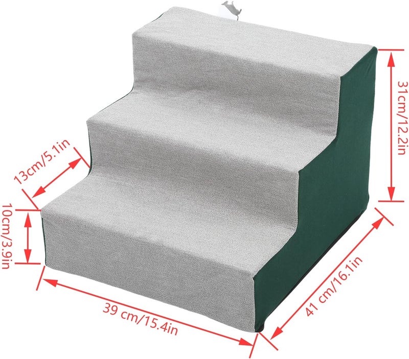 Pet Steps with Soft Plush Removable Cover, Portable Pet Stairs for Small Dogs Cats, Stable Non - Slip Pet Ladder with Anti - Slip Pads, Easy to Assemble Pet Ramp for Sofa Bed Acces - Image 4