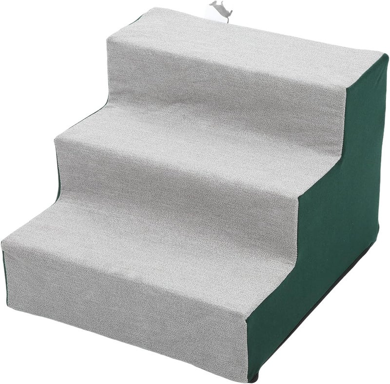 Pet Steps with Soft Plush Removable Cover, Portable Pet Stairs for Small Dogs Cats, Stable Non - Slip Pet Ladder with Anti - Slip Pads, Easy to Assemble Pet Ramp for Sofa Bed Acces - Image 2
